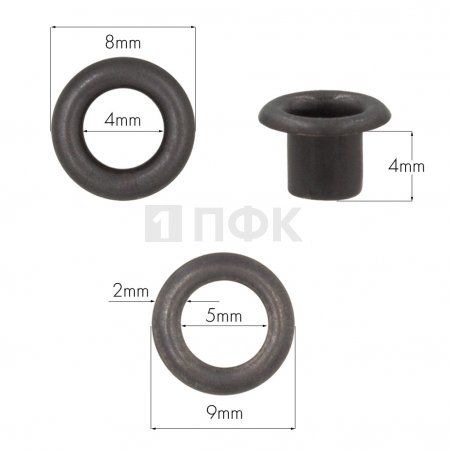 люверсы №2 4мм сталь эконом цв оксид (уп 5000/200000шт)