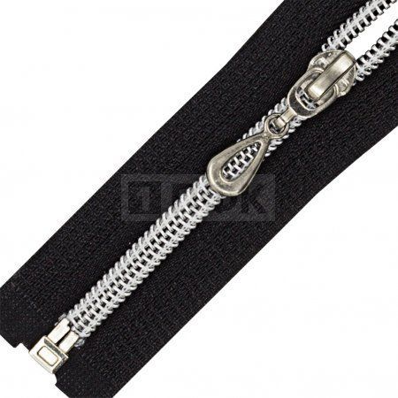 Молния спиральная (витая) тип 7 80см арт.0325 разъем цв 322 зв серебро (уп 100шт)