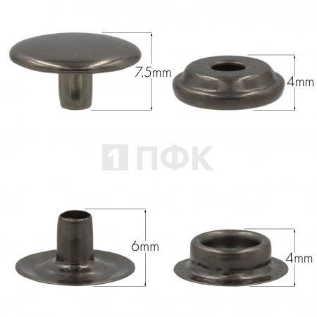 Кнопка для одежды 15мм №61 сталь цв никель тем (уп 720шт) STRONG