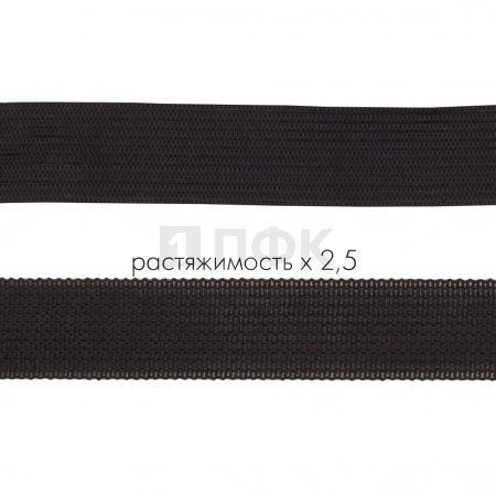 Резинка вязаная 20мм 7,86 гр/м цв черный (уп 25м/1000м) РБ Резинка вязаная 20мм 7,86 гр/м цв черный (уп 25м/1000м) РБ