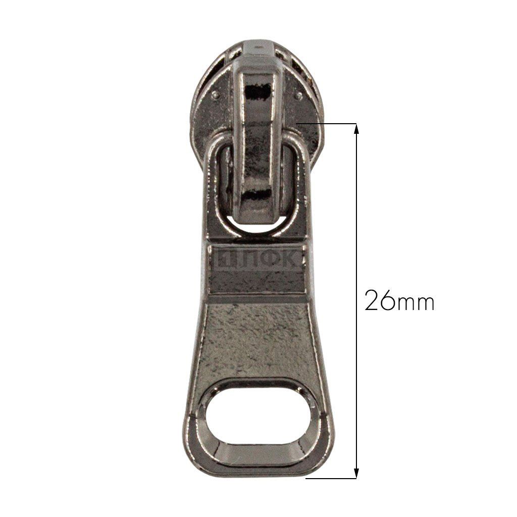 Бегунок для спиральной (витой) молнии тип 7 автомат арт.C7 цв никель черн (уп 500шт/5000шт)