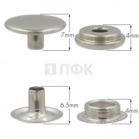 Кнопка для одежды 15мм №61 нерж цв никель (уп 720шт) NEW STAR