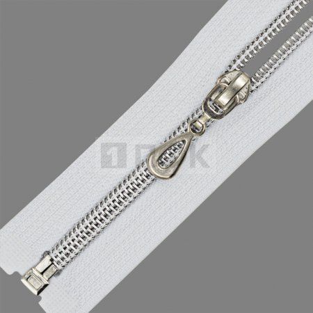 Молния спиральная (витая) тип 7 70см арт.0325 разъем цв 101 зв серебро (уп 100шт)