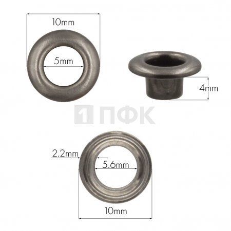 Люверсы №3 5мм нерж цв никель тем (уп 5000шт)