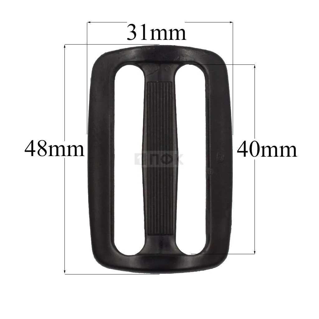 Пряжка двухщелевая ДЩ-40 ПФЛ 40мм цв черный (уп 1000шт/10000шт)