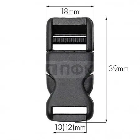 Фастекс (защелка-трезубец) арт.1045 РОМ 10(12)мм цв черный (уп 1000шт)