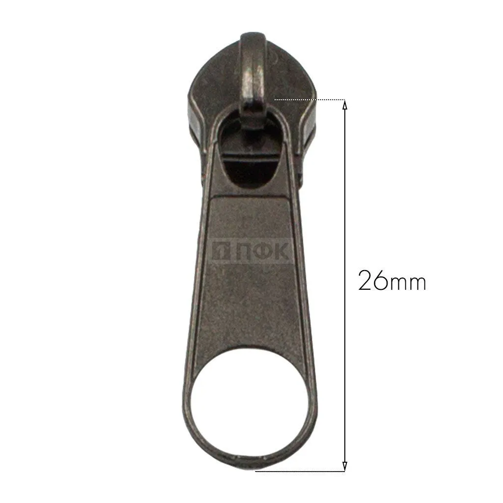 Бегунок для спиральной (витой) молнии тип 5 галант цв никель темн (уп 500шт/10000шт)2,3гр УЛУЧШЕННЫЙ